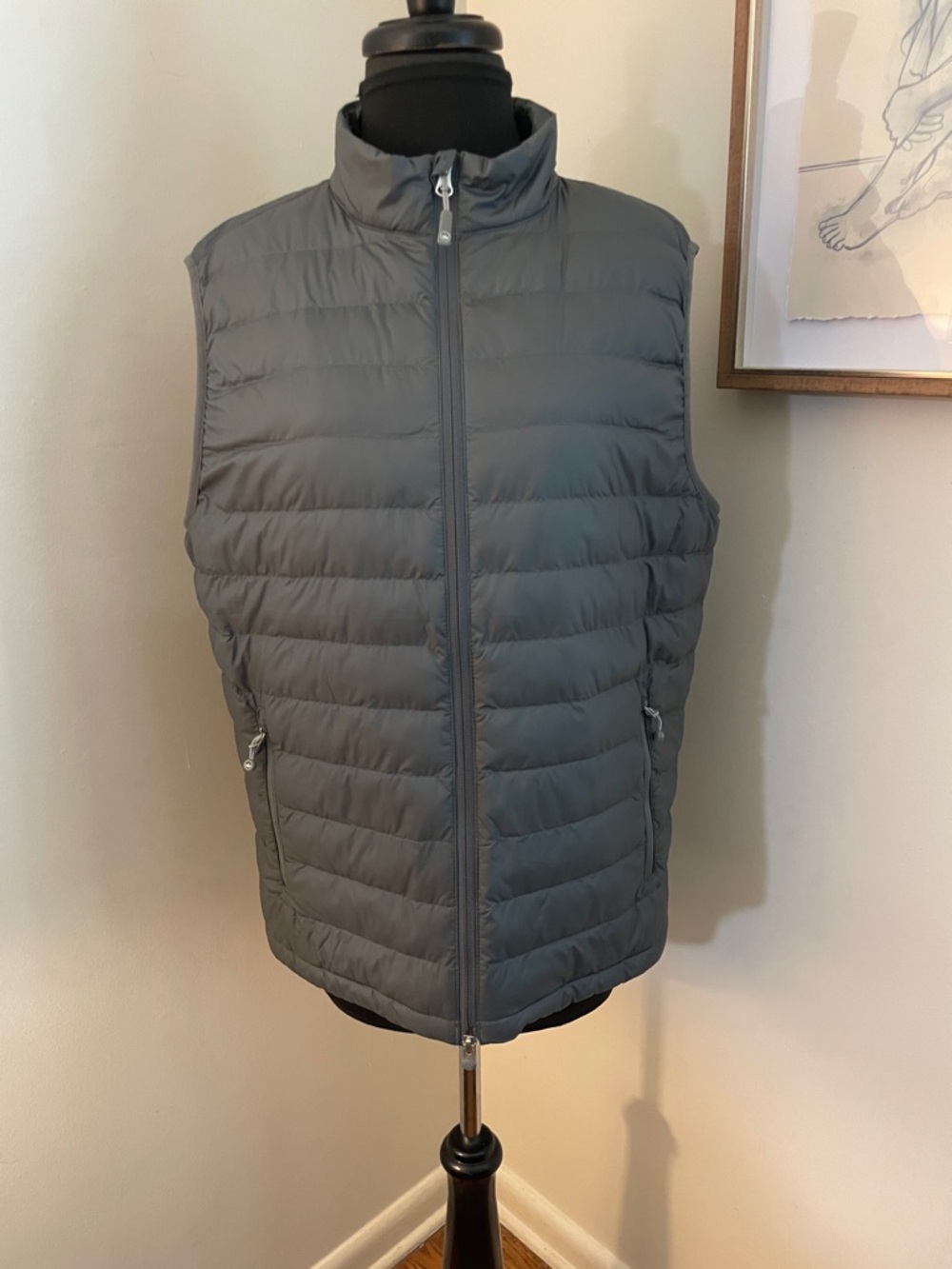 Peter Millar | Men's Quilted light weight gray vest-Medium